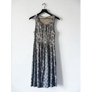 Boden Blue Circle Print Sleeveless Midi Dress US 4 Spring